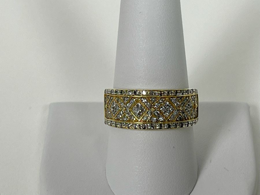 14K Gold Diamond Ring Size 10.5 5.8g [Photo 4]
