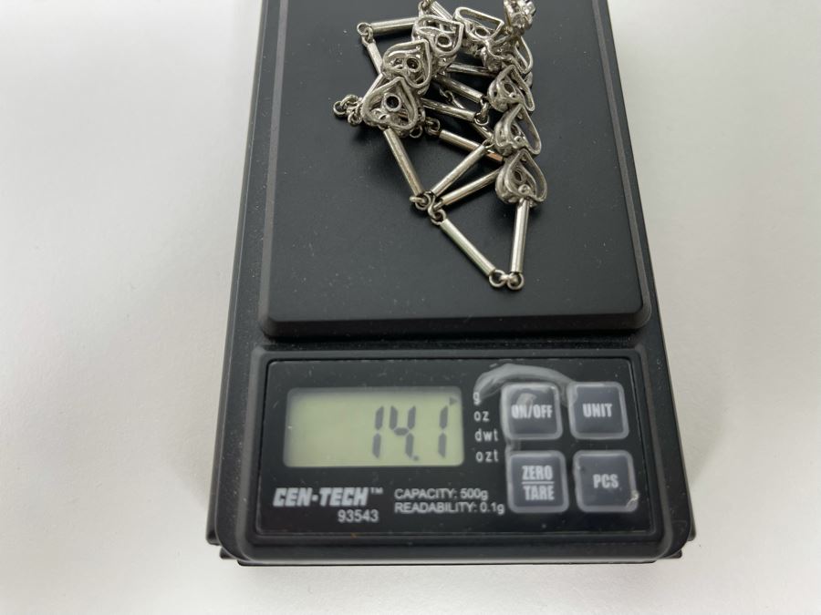 Vintage 835 European Silver 16' Necklace 14.1g [Photo 12]