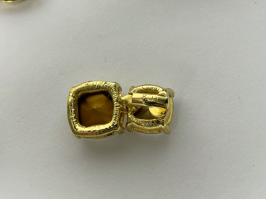 Set Of Three Large Kenneth J Lane KJL Costume Clip-On Earrings [Photo 9]