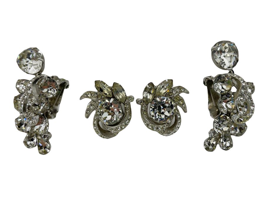 Set Of Two Eisenberg Costume Clip-On Earrings