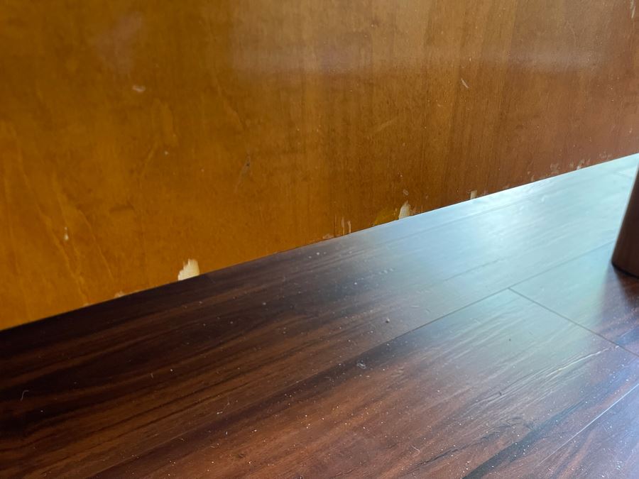 Hickory White Cal King Bed (No Mattress) And Pair Of Hickory White Inlaid Nightstands 28.5W X 18D X 24H [Photo 10]