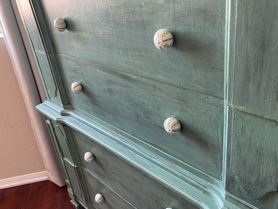 Shabby Chic Chest Of Drawers Dresser By Sherrill Furniture 39W X 19D X 52H [Photo 5]