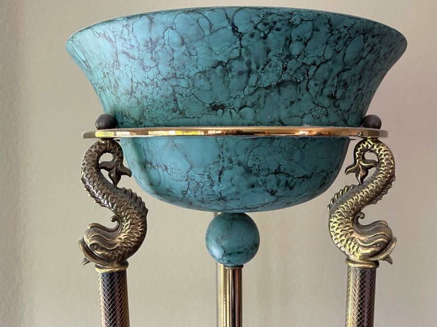 Floor Lamp With Brass Dolphin Design  [Photo 4]