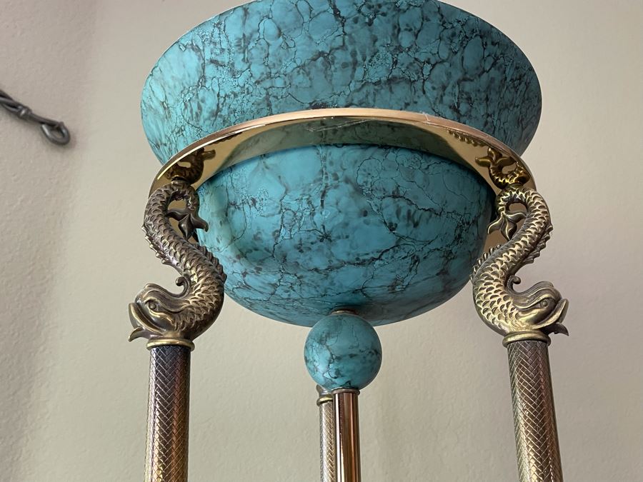 Floor Lamp With Brass Dolphin Design  [Photo 5]