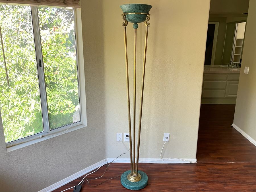 Floor Lamp With Brass Dolphin Design  [Photo 2]