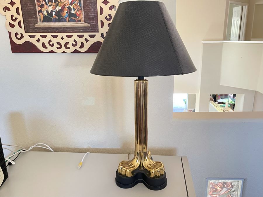 Vintage Brass Table Lamp 28H [Photo 4]