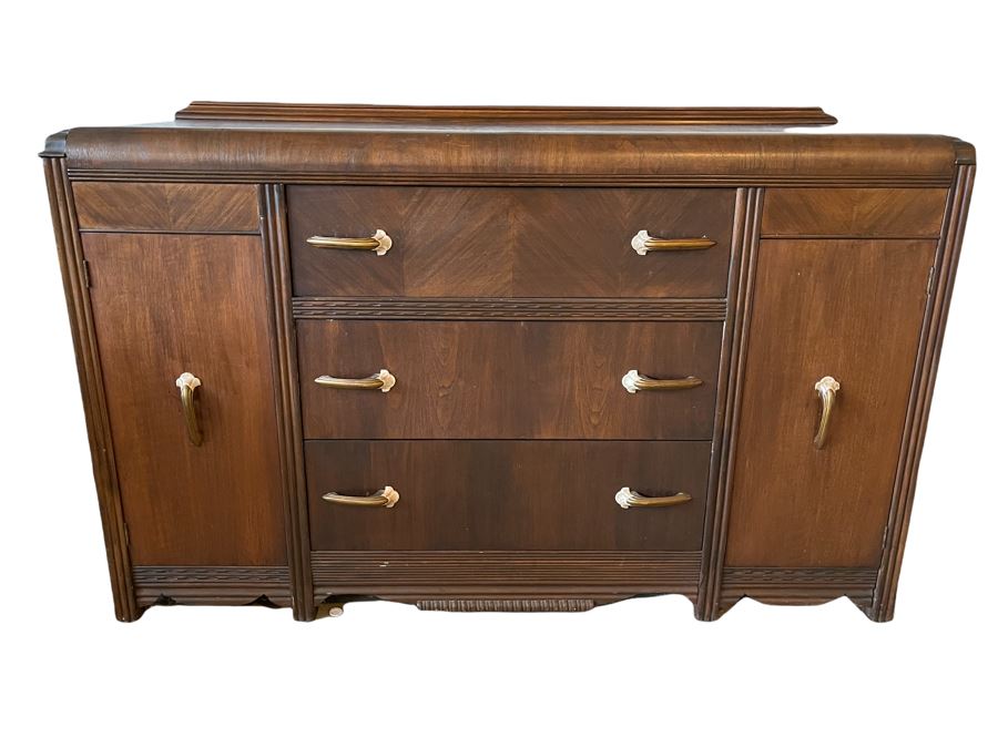 Vintage Wooden Buffet Sideboard Cabinet 60W X 20D X 38H