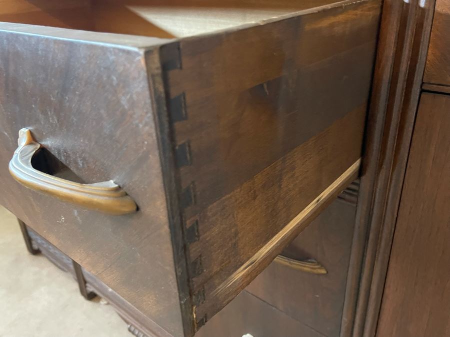 Vintage Wooden Buffet Sideboard Cabinet 60W X 20D X 38H [Photo 7]