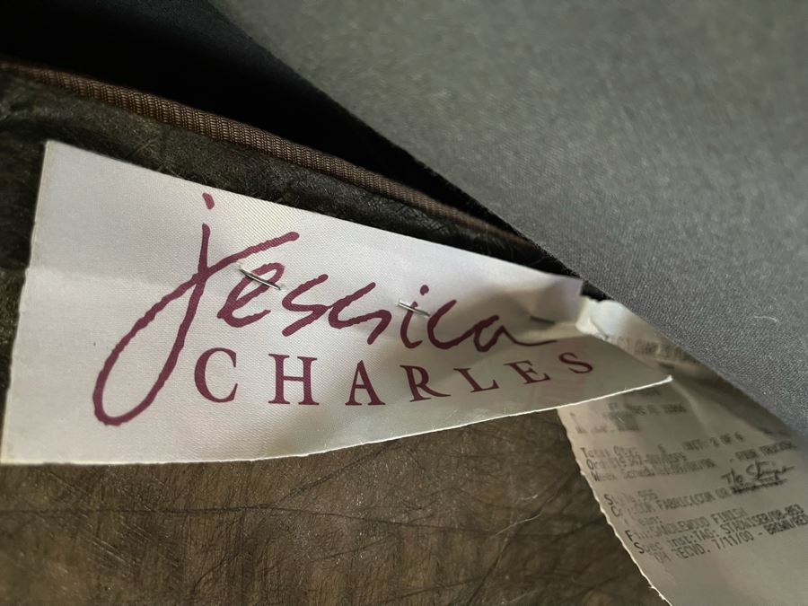 Ethan Allen Dual Pedestal Dining Table With 76 X 44 Glass Top With Pair Of Robert Marion Armchairs And Six Jessica Charles Slipper Chairs [Photo 8]