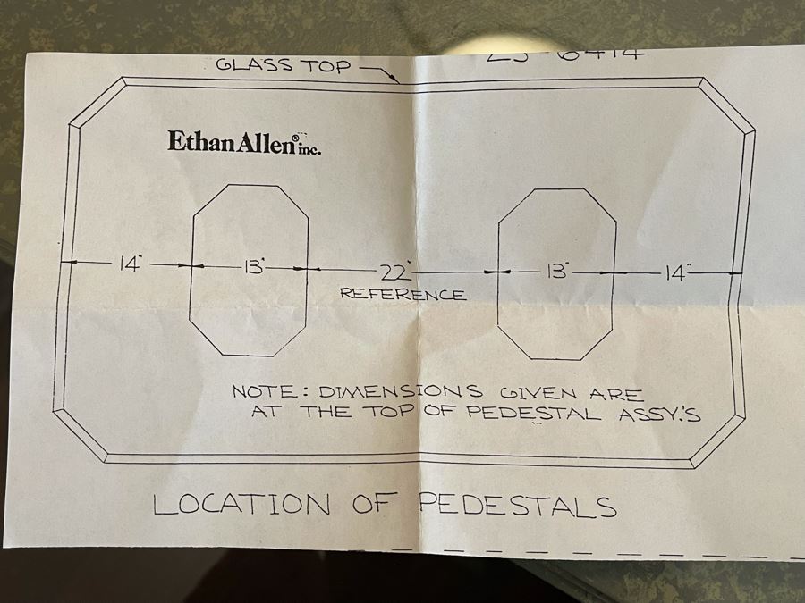 Ethan Allen Dual Pedestal Dining Table With 76 X 44 Glass Top With Pair Of Robert Marion Armchairs And Six Jessica Charles Slipper Chairs [Photo 11]