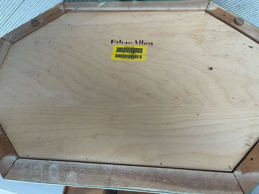 Ethan Allen Dual Pedestal Dining Table With 76 X 44 Glass Top With Pair Of Robert Marion Armchairs And Six Jessica Charles Slipper Chairs [Photo 16]