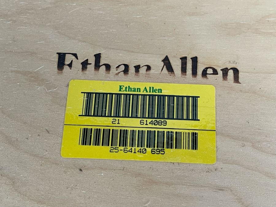 Ethan Allen Dual Pedestal Dining Table With 76 X 44 Glass Top With Pair Of Robert Marion Armchairs And Six Jessica Charles Slipper Chairs [Photo 15]