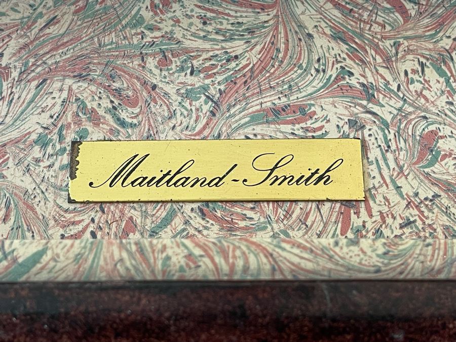 Maitland-Smith Stacked Leather Books Coffee Table With Drawers Estimate $2,000 [Photo 9]