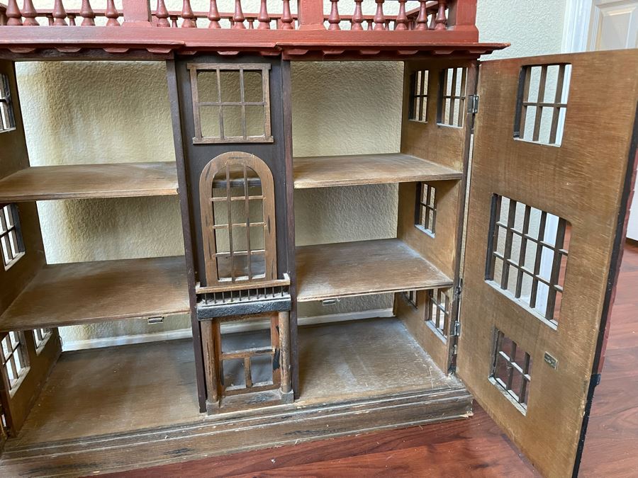Vintage Hand Crafted Wooden Doll House - Can Be Used As A Side Table 30W X 11.5D X 26H [Photo 9]