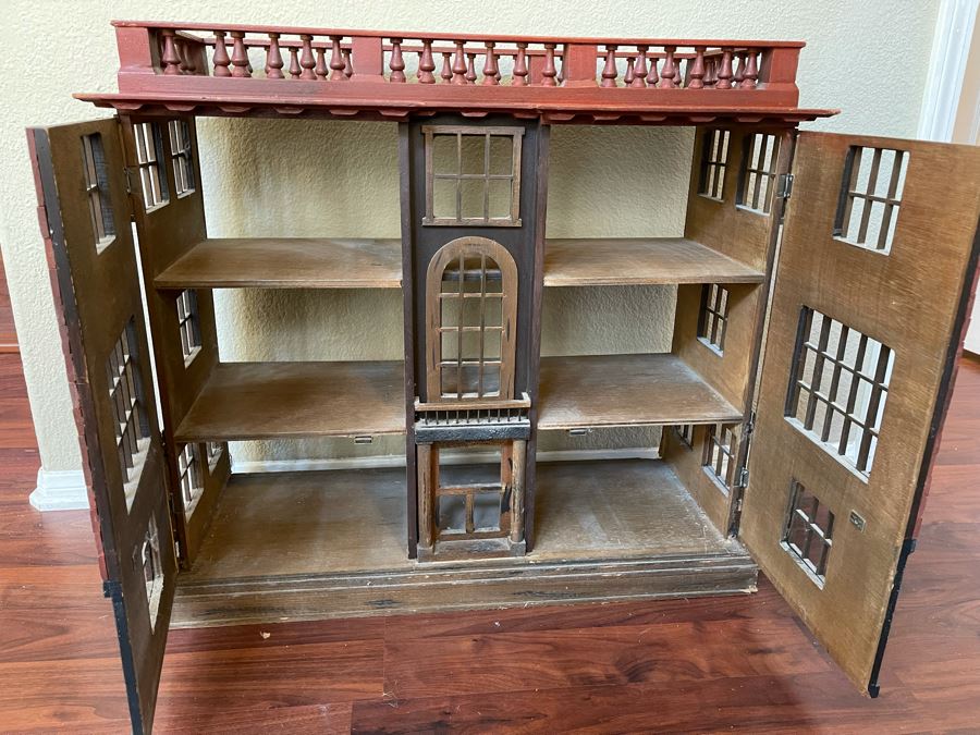 Vintage Hand Crafted Wooden Doll House - Can Be Used As A Side Table 30W X 11.5D X 26H [Photo 7]