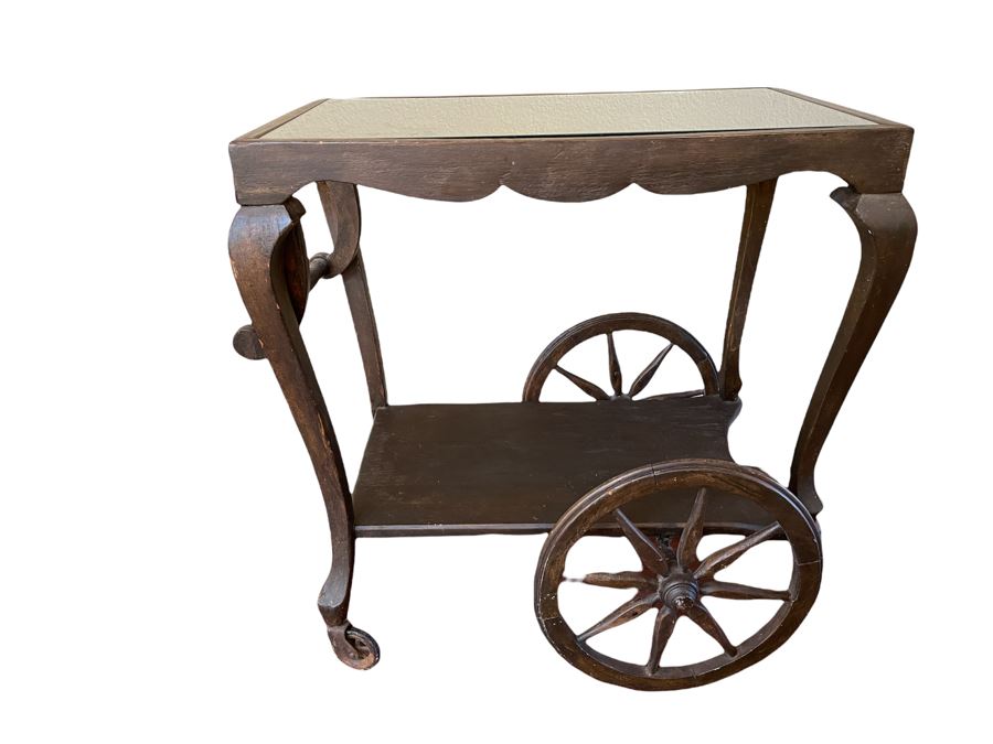 Antique Wooden Tea Cart 28W X 16D X 28H