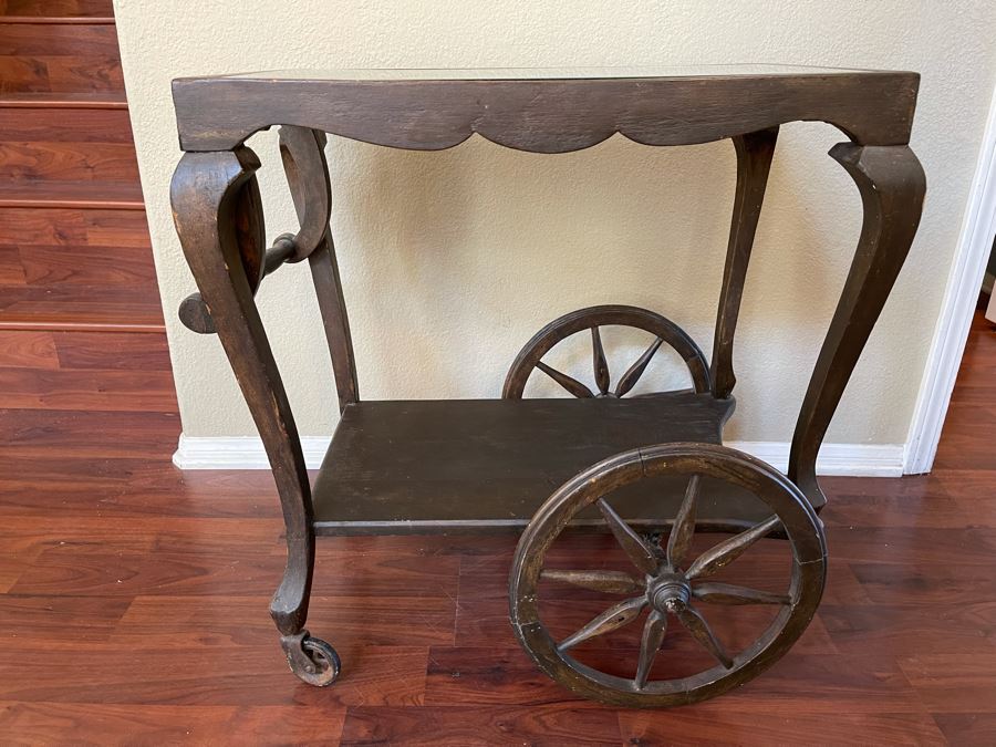 Antique Wooden Tea Cart 28W X 16D X 28H [Photo 4]