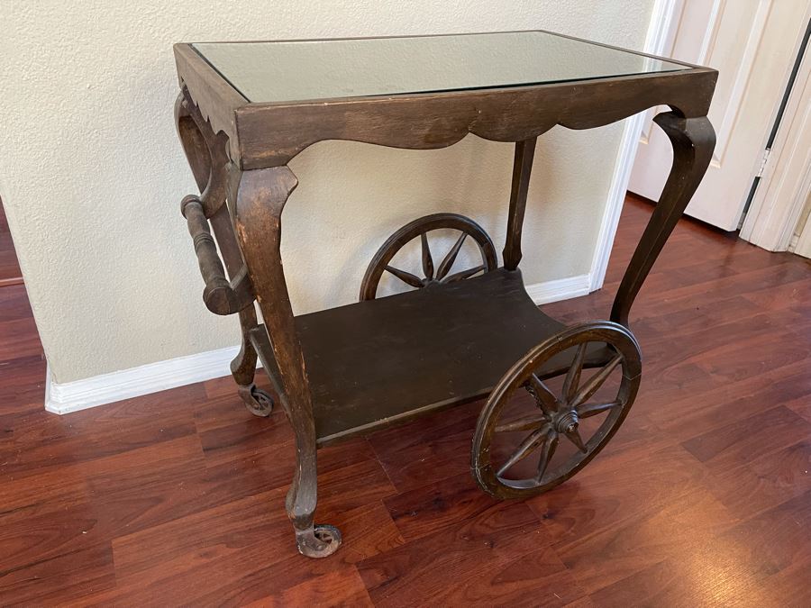 Antique Wooden Tea Cart 28W X 16D X 28H [Photo 6]