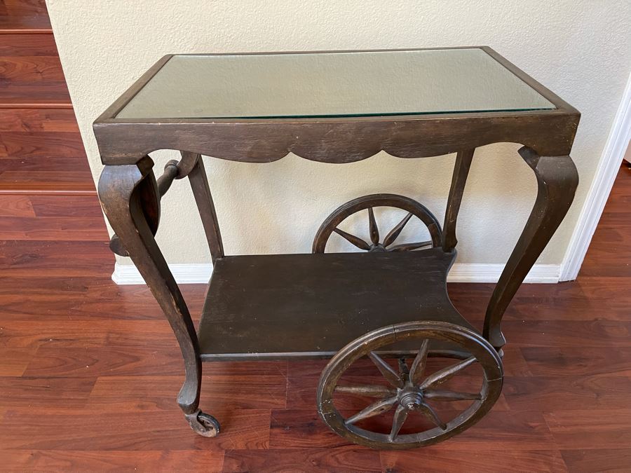 Antique Wooden Tea Cart 28W X 16D X 28H [Photo 5]