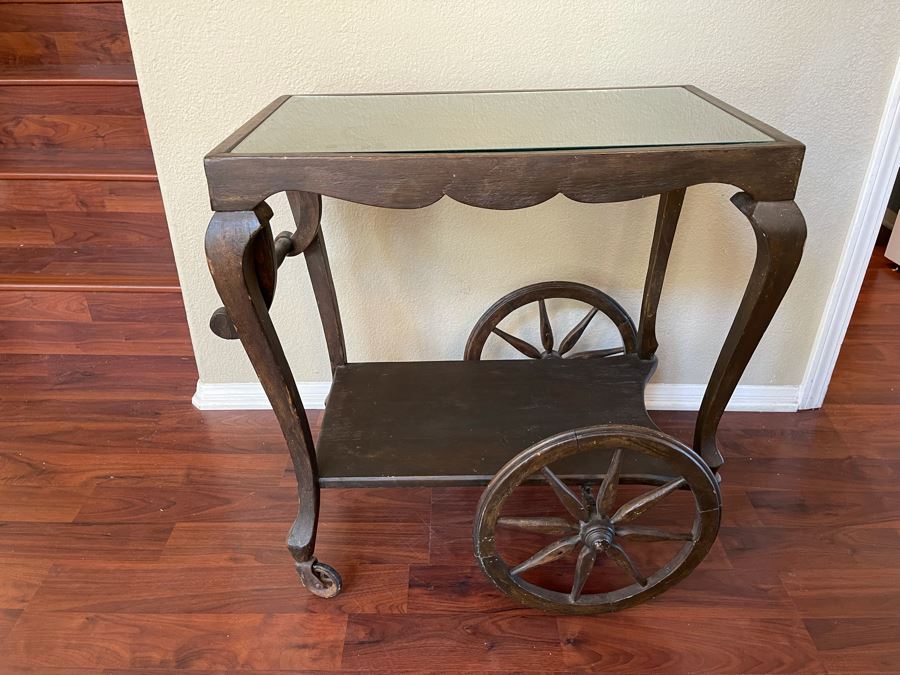 Antique Wooden Tea Cart 28W X 16D X 28H [Photo 2]