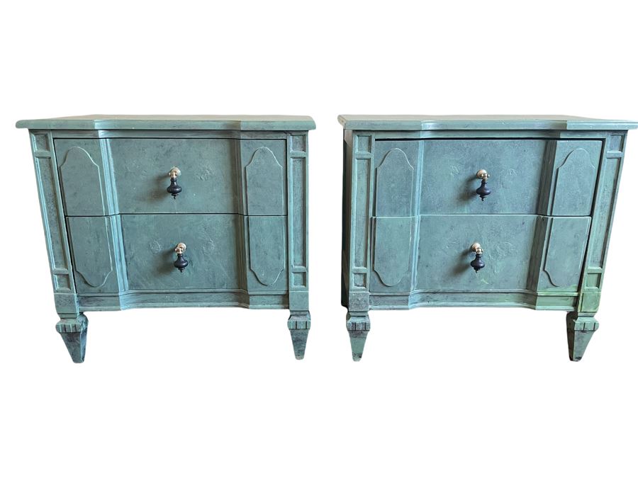 Pair Of Shabby Chic Nightstands By Sherrill Furniture 25.5W X 16D X 24.5H