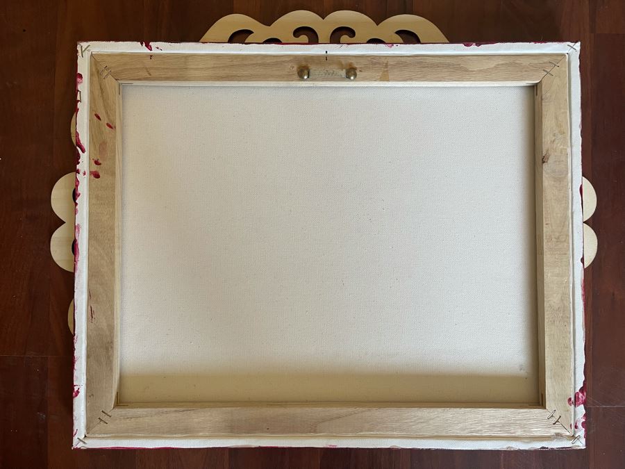 Mixed Media Artwork With Intricatley Cut Wooden Ornamental Frame 22.5 X 17.5 [Photo 7]