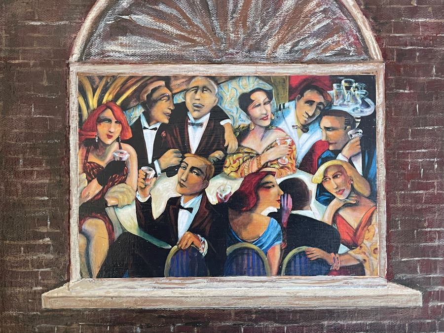 Mixed Media Artwork With Intricatley Cut Wooden Ornamental Frame 22.5 X 17.5 [Photo 5]