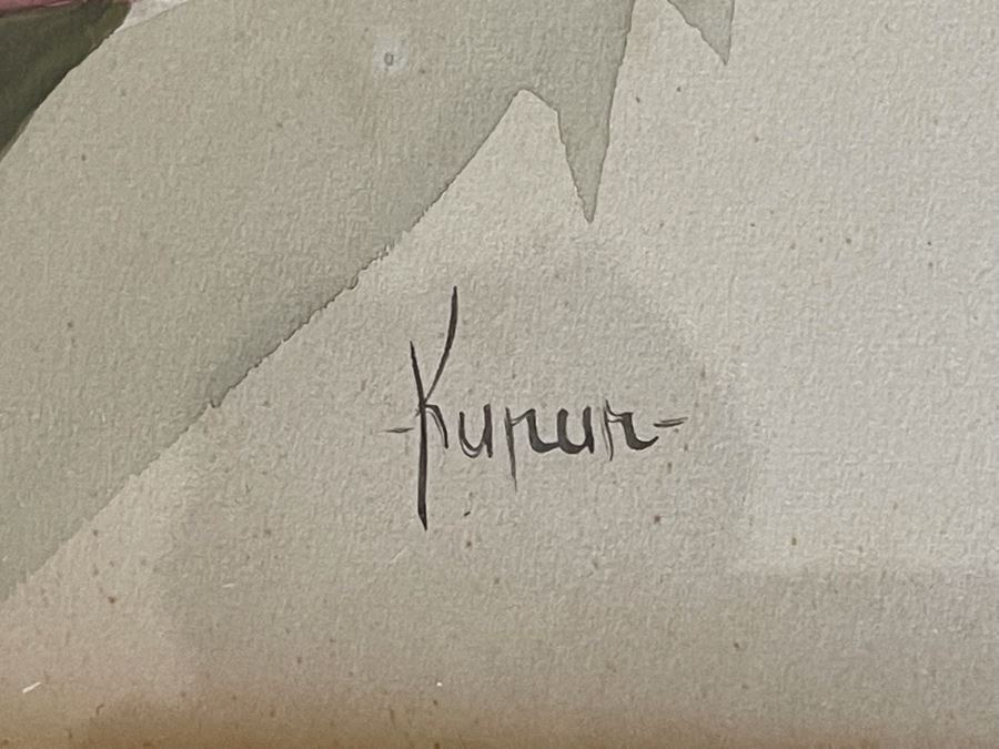 Signed Vintage Original Floral Watercolor Painting Framed 19.5 X 19.5 [Photo 8]