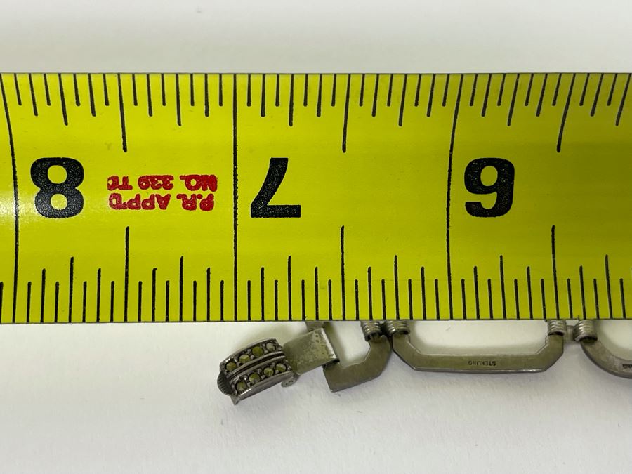 Vintage Sterling Silver Marcasite 7' Bracelet 12.2g [Photo 7]