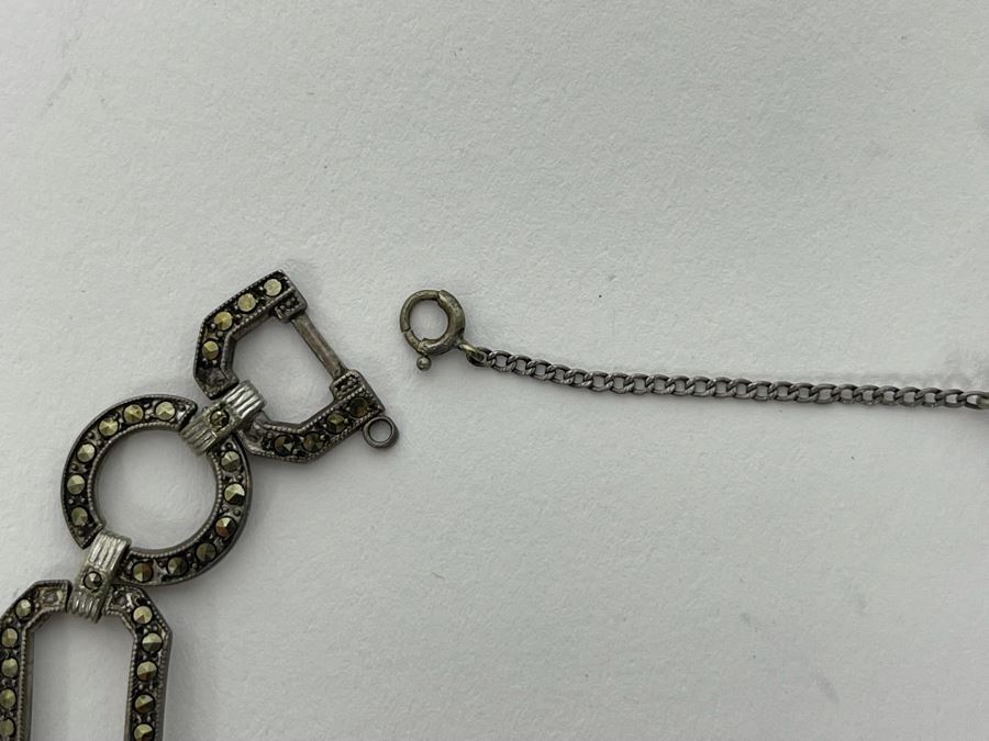 Vintage Sterling Silver Marcasite 7' Bracelet 12.2g [Photo 5]