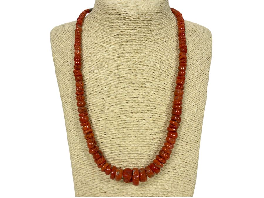 Vintage Organic Red Coral Beaded 24' Necklace 68.9g [Photo 1]