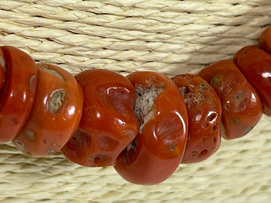 Vintage Organic Red Coral Beaded 24' Necklace 68.9g [Photo 6]