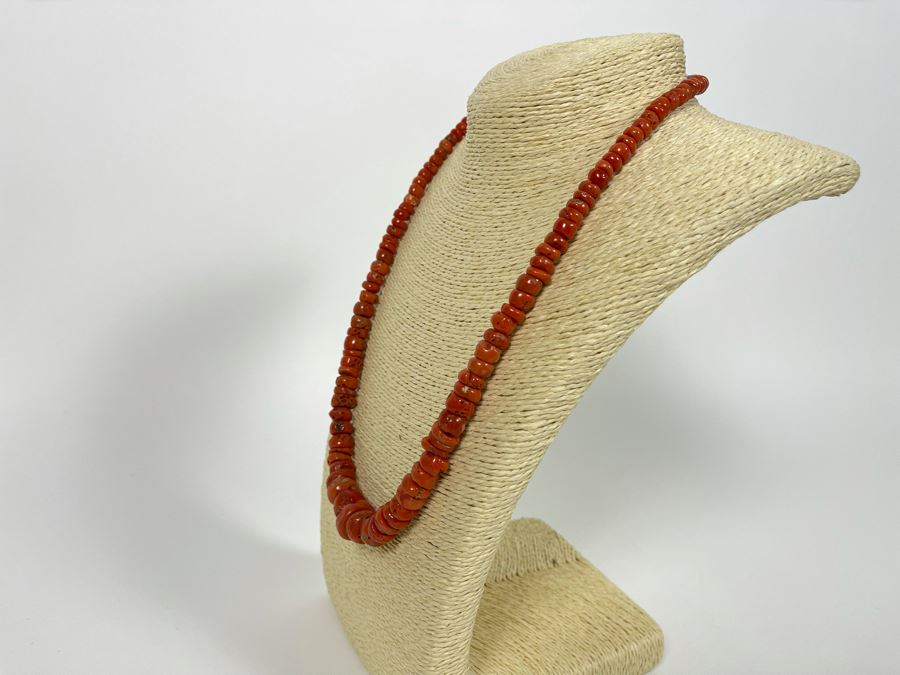Vintage Organic Red Coral Beaded 24' Necklace 68.9g [Photo 9]
