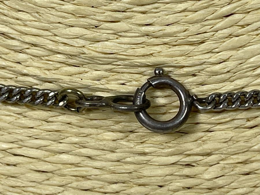 Vintage Turquoise Sterling Silver Clasp 17' Necklace [Photo 7]