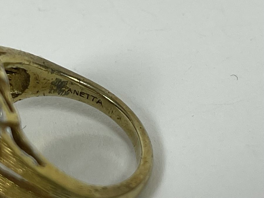 Sterling Silver Signed Panetta Cocktail Ring Size 7.25 9.9g [Photo 8]