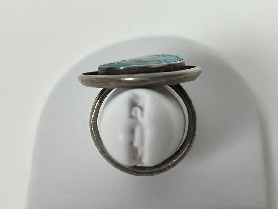 Vintage Turquoise Ring Size 6.75 8.3g [Photo 5]