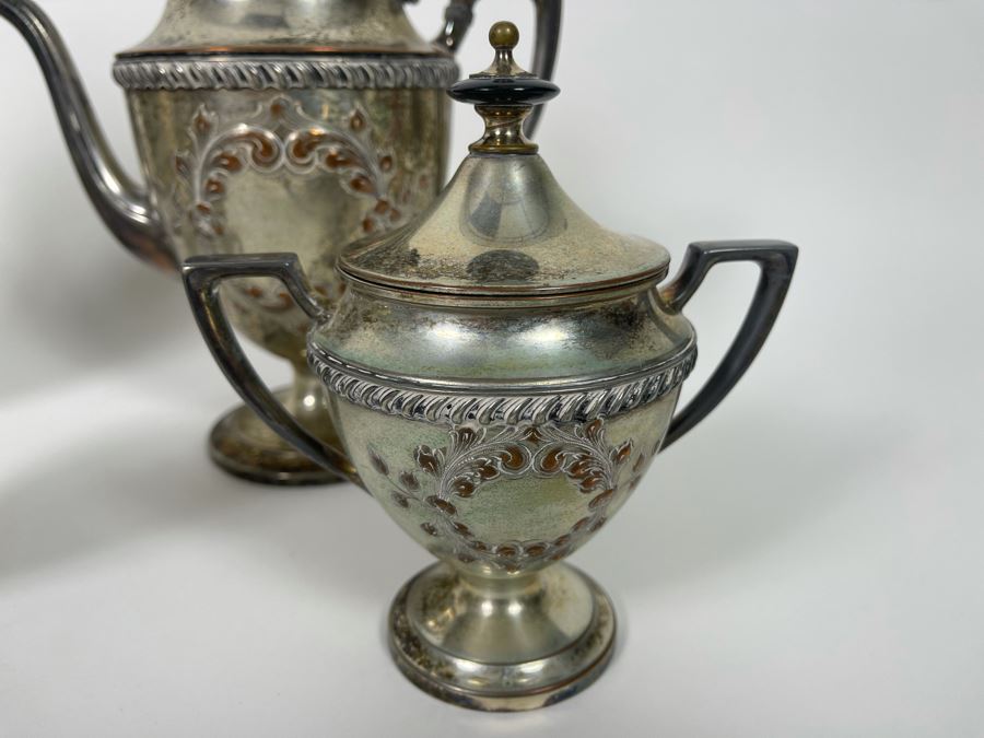 Hand Chased Silverplate Coffee And Tea Service  [Photo 7]