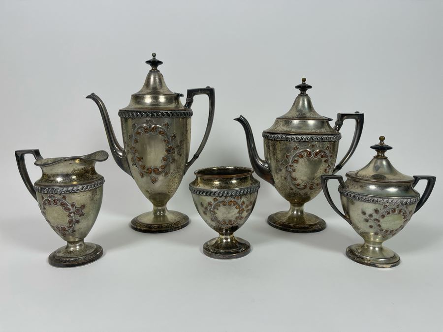 Hand Chased Silverplate Coffee And Tea Service  [Photo 3]