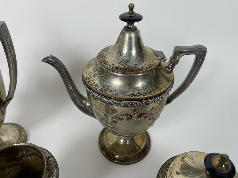 Hand Chased Silverplate Coffee And Tea Service  [Photo 8]
