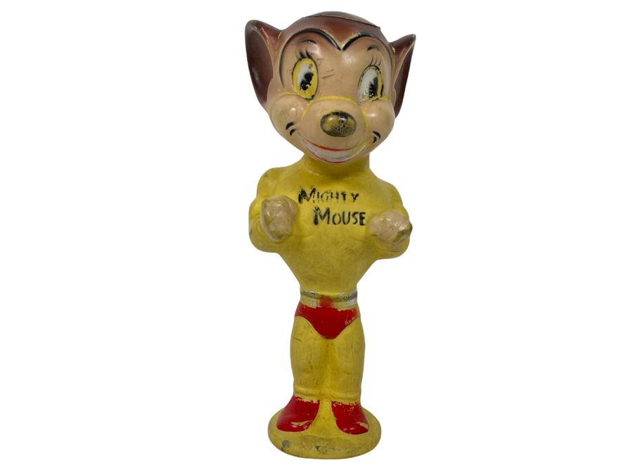 Vintage Mighty Mouse Squeeze Toy 9.5H