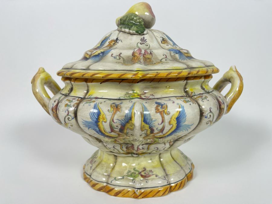 Vintage Capodimonte Soup Tureen And Underplate Made In Italy 18W X 13D X 12H [Photo 10]