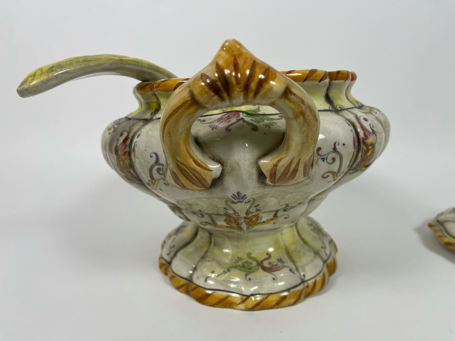 Vintage Capodimonte Soup Tureen And Underplate Made In Italy 18W X 13D X 12H [Photo 18]