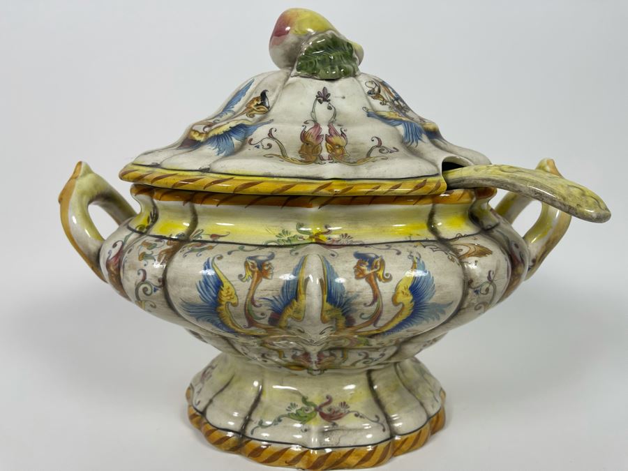 Vintage Capodimonte Soup Tureen And Underplate Made In Italy 18W X 13D X 12H [Photo 20]