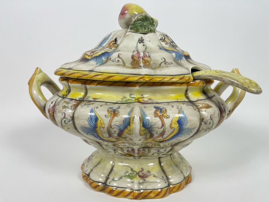 Vintage Capodimonte Soup Tureen And Underplate Made In Italy 18W X 13D X 12H [Photo 21]