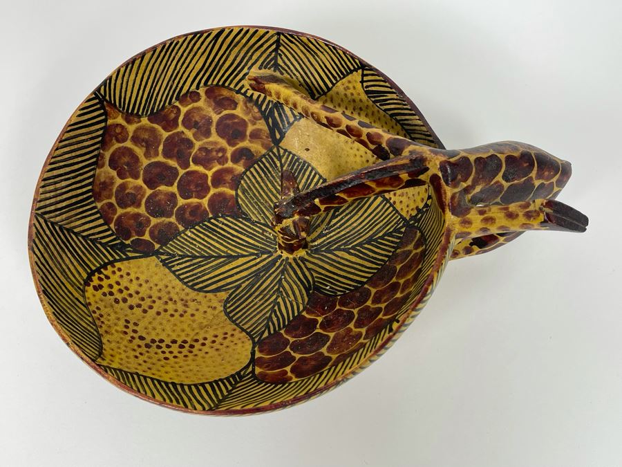 African Giraffe Wooden Drinking Bowl 10W X 4H [Photo 7]