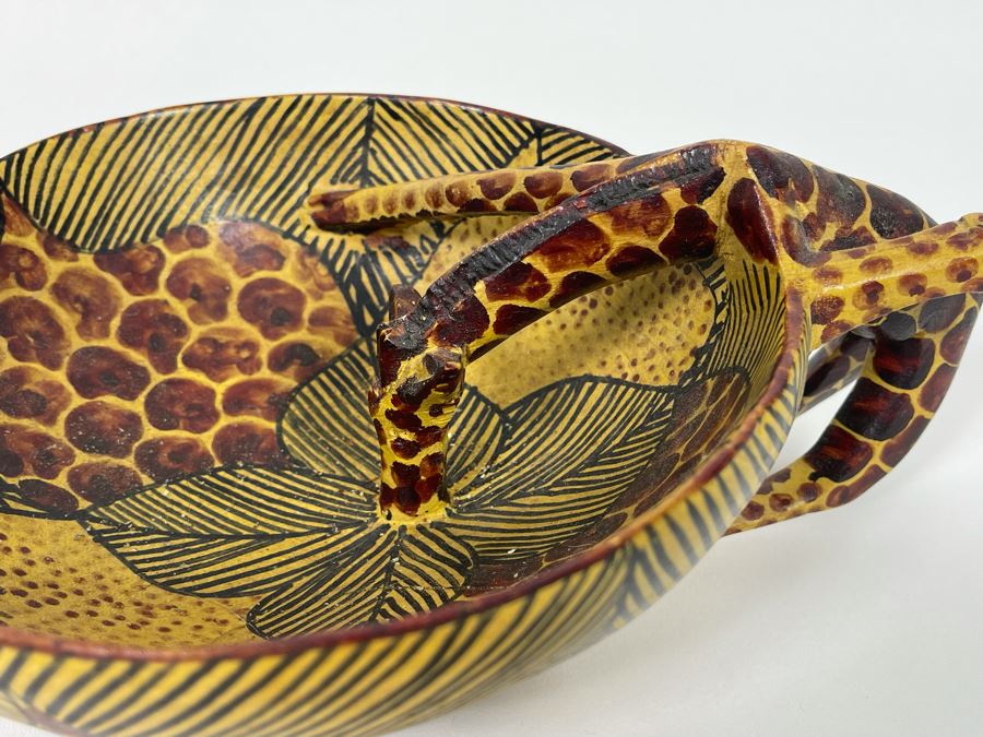 African Giraffe Wooden Drinking Bowl 10W X 4H [Photo 6]
