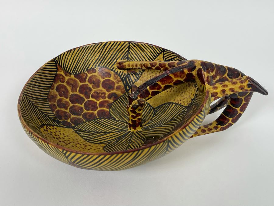 African Giraffe Wooden Drinking Bowl 10W X 4H [Photo 5]