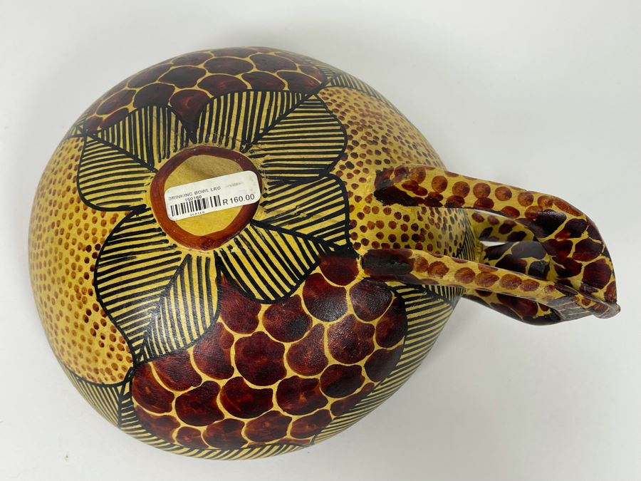 African Giraffe Wooden Drinking Bowl 10W X 4H [Photo 9]