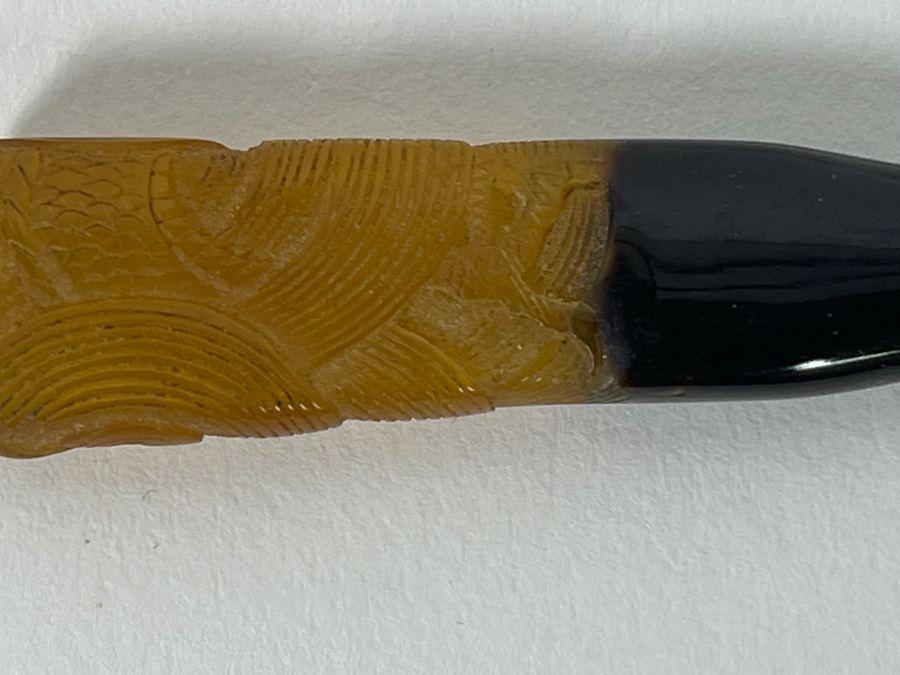 Vintage Japanese Kogai Hair Stick With Dragon Carved Ends [Photo 7]