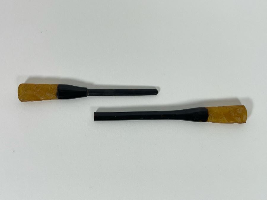 Vintage Japanese Kogai Hair Stick With Dragon Carved Ends [Photo 8]